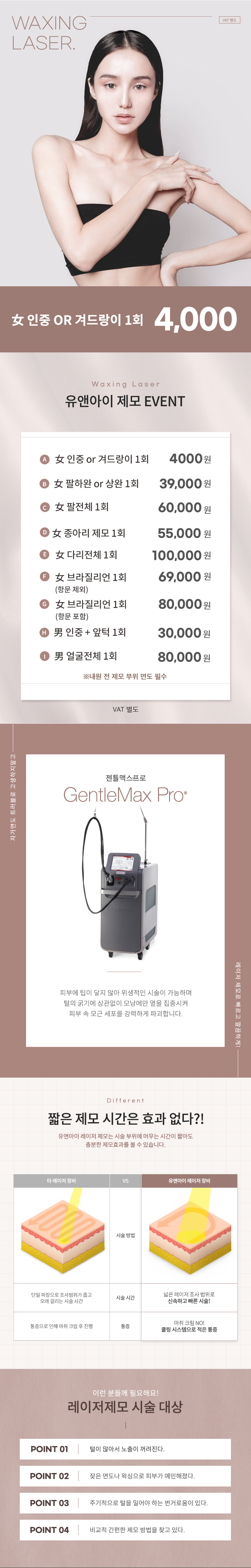 유앤아이의원 목동점 목동) 여성, 남성 깔끔 제모 이벤트, 시술 상세 이미지